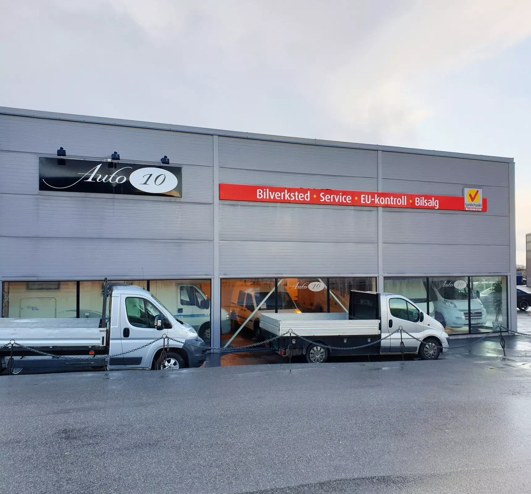 Fasaden til bilverkstedet Auto 10 AS