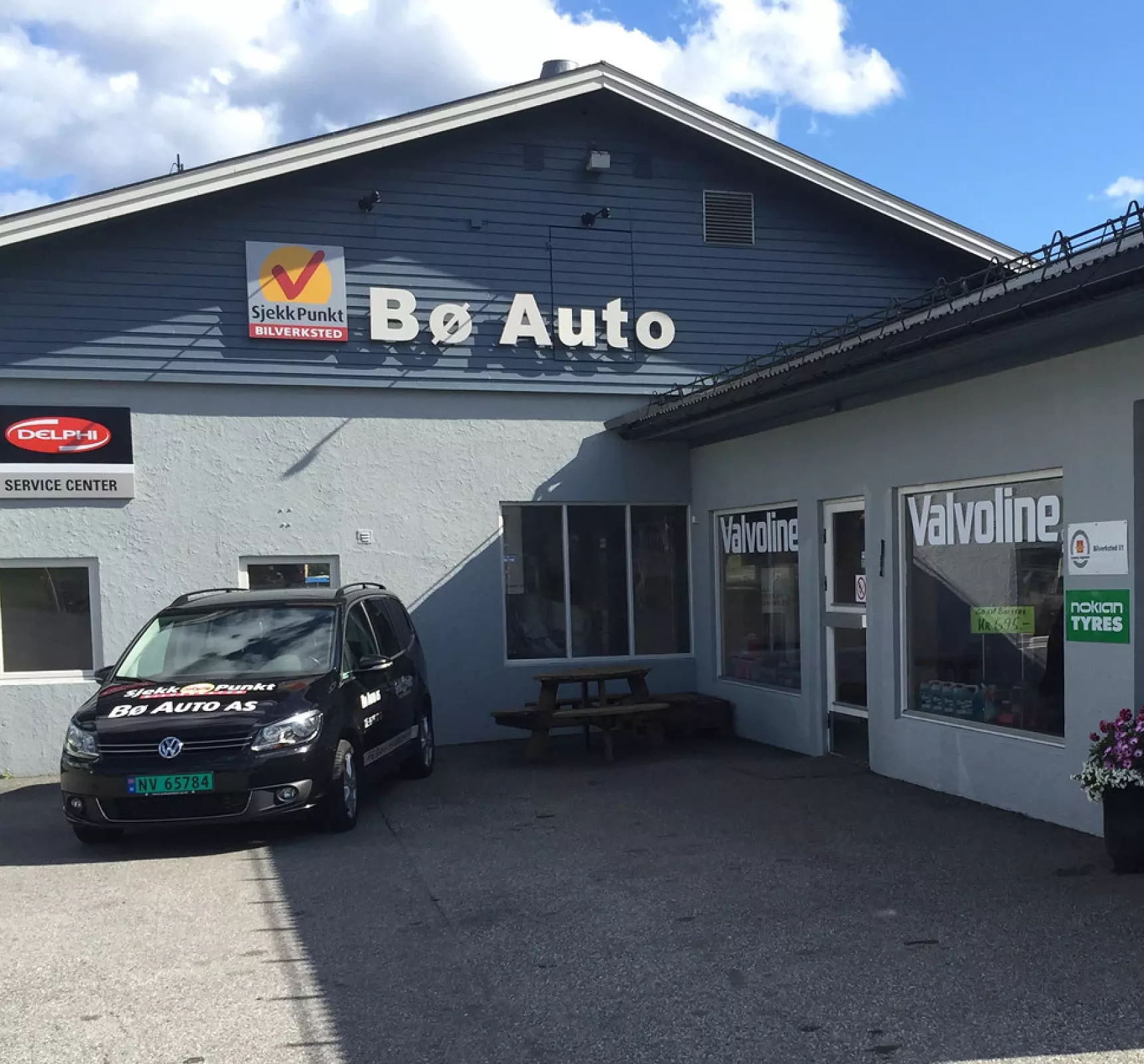 Fasaden til bilverkstedet Bø Auto AS