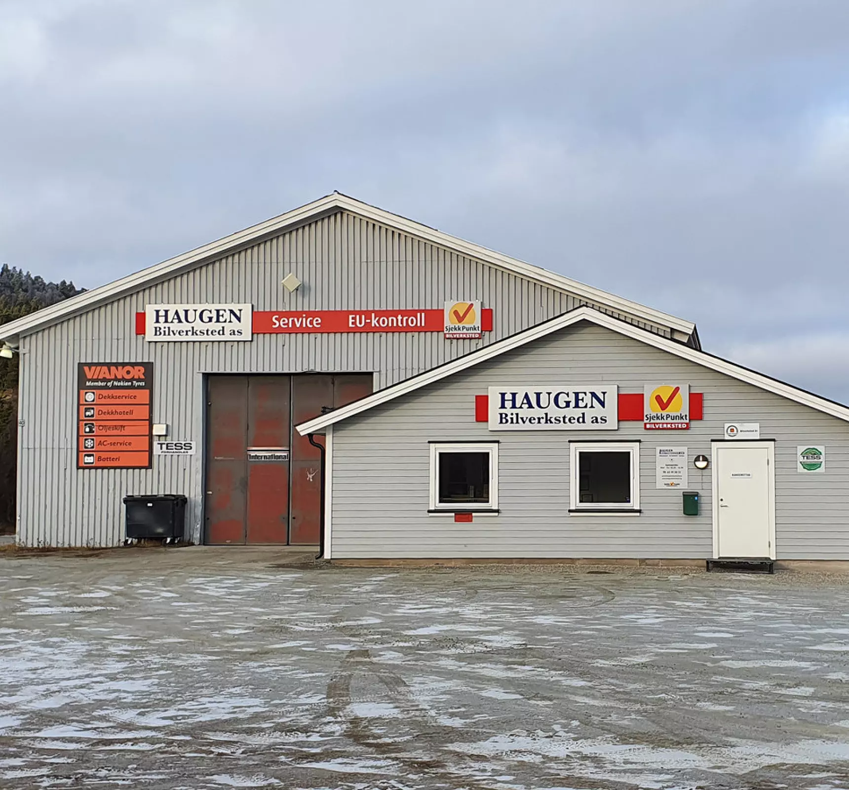 Fasaden til Haugen Bilverksted AS