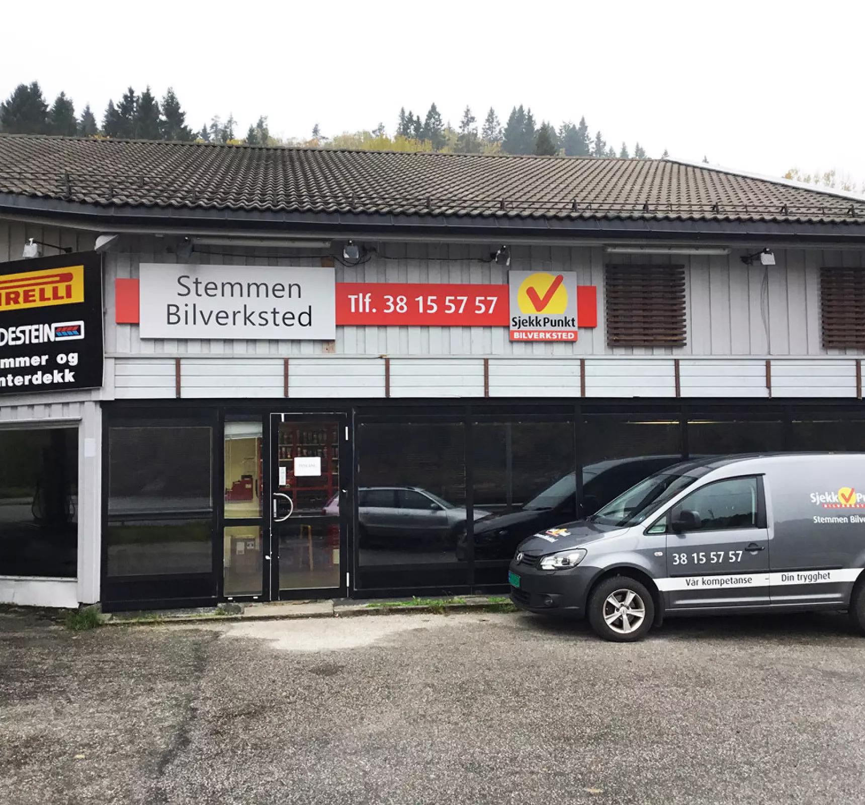 Fasaden til Stemmen Bilverksted